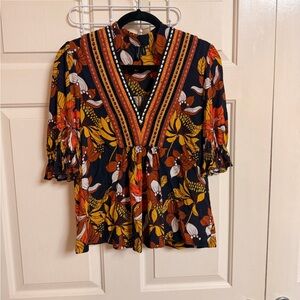Anthropologie Bl^Nk London Stephanie Blouse boho
